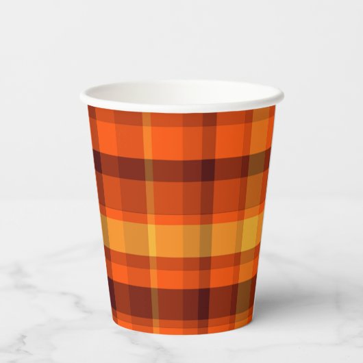 Thanksgiving Plaid with Maple Leaf Papieren Bekers (Achterkant)