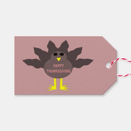 Thanksgiving Plucked Turkey Gift Labels Cadeaulabel (Voorkant (Horizontaal))