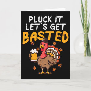 Thanksgiving Pluk het Laten we Sted Grappige Herfs Kaart