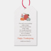 Thanksgiving Poem Country Rustic Autumn Pumpkins Cadeaulabel (Voorkant)