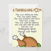 Thanksgiving Poem Feestdagenkaart (Voorkant / Achterkant)
