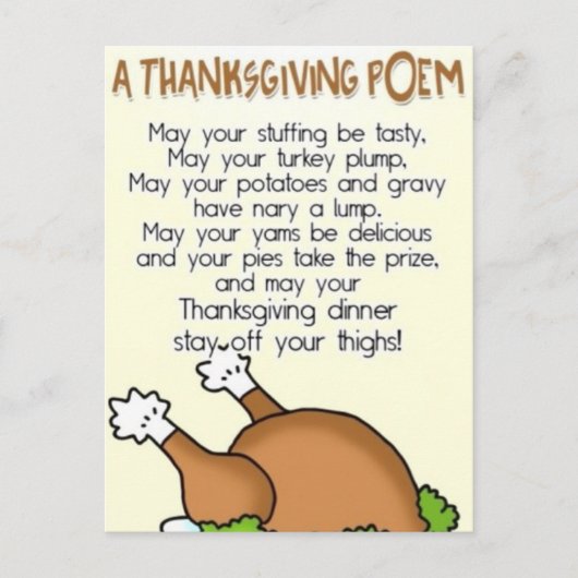 Thanksgiving Poem Feestdagenkaart (Voorkant)
