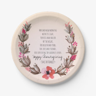 Thanksgiving Poem.Fijne Thanksgiving.Personaliseer Papieren Bordje