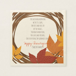 Thanksgiving Poem.Fijne Thanksgiving.Personaliseer Servetten