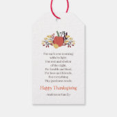Thanksgiving Poem Land Rustic Pumpkin Bouquet Cadeaulabel (Achterkant)