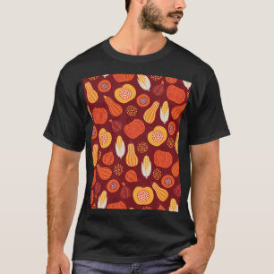 Thanksgiving pompoen bruin naadloos patroon. t-shirt