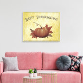 Thanksgiving pompoen Damask | Geel Canvas Afdruk (Insitu (Woonkamer))