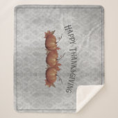 Thanksgiving pompoen Damask | Grijs Sherpa Deken (Voorkant)