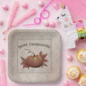 Thanksgiving pompoen Damask Papieren Bordje (Feest)