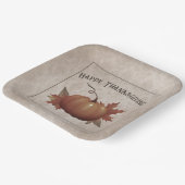 Thanksgiving pompoen Damask Papieren Bordje (Gebogen)