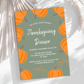 Thanksgiving pompoen diner kaart