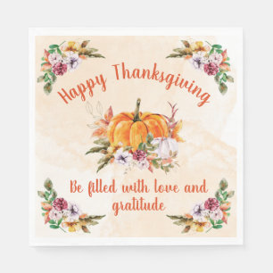 Thanksgiving pompoen en bloemen met sms-luiers servet