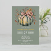 Thanksgiving pompoen folie uitnodiging (Staand Voorkant)