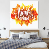 Thanksgiving Pompoen & Herfst Canvas Afdruk (Insitu (Slaapkamer))