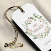 Thanksgiving pompoen Herfst groen eucalyptus Cadeaulabel