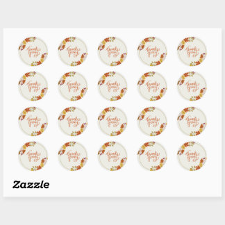 Thanksgiving Pompoen & Herfst Ronde Sticker