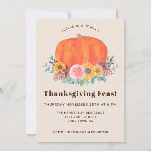 Thanksgiving pompoen kaart (Voorkant)