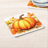 Thanksgiving pompoen Onderzetters – Herfst Oogstta (Schuin)