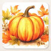 Thanksgiving pompoen Onderzetters – Herfst Oogstta (Voorkant)