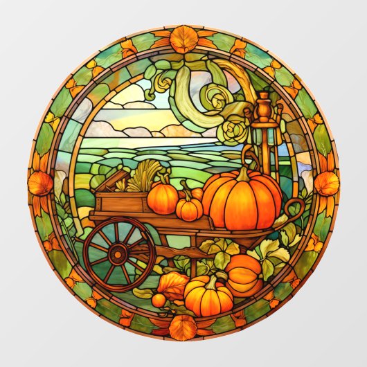 Thanksgiving Pompoen Oogst Faux Glas in lood Raamsticker