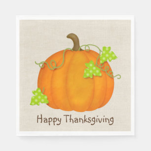 Thanksgiving Pompoen op Jute Servet