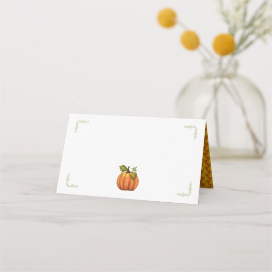 Thanksgiving Pompoen Tent Place Cards (Voorkant)