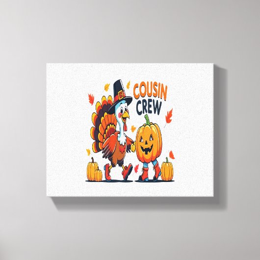 Thanksgiving pompoen van neef en neef canvas afdruk (Voorkant)