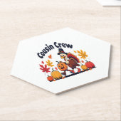 Thanksgiving pompoen van neef en neef kartonnen onderzetters (Schuin)