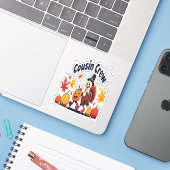 Thanksgiving pompoen van neef en neef sticker (Laptop met iPhone)