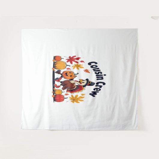 Thanksgiving pompoen van neef en neef wandkleed (Voorkant (horizontaal))