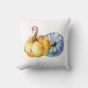 Thanksgiving pompoen waterverf blauw ontwerp kussen