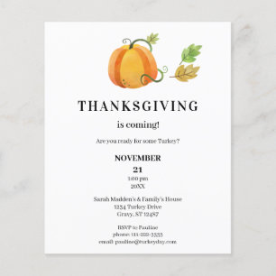 Thanksgiving pompoen Waterverf Flyer
