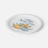 Thanksgiving pompoen waterverf papieren bordje (Gekanteld)