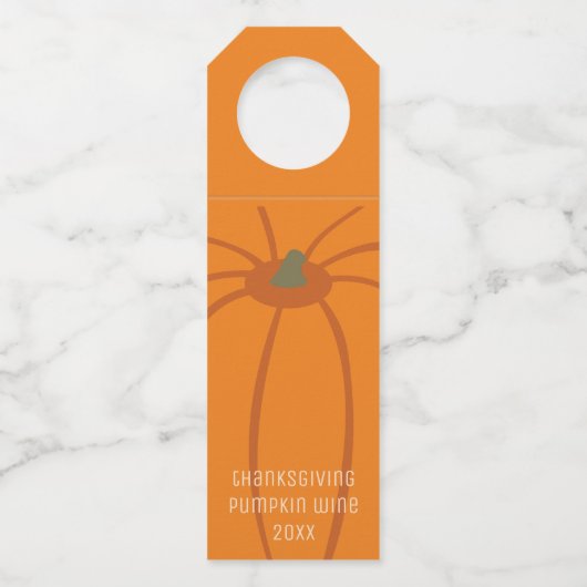 Thanksgiving Pompoen Wijnfles Hanger Labels (Voorkant)