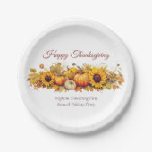 Thanksgiving Pompoenen Custom Company Party Papieren Bordje (Voorkant)