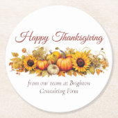  Thanksgiving Pompoenen Custom Company Ronde Kartonnen Onderzetter (Voorkant)