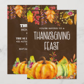 Thanksgiving pompoenen en herfst kaart (Voorkant / Achterkant)