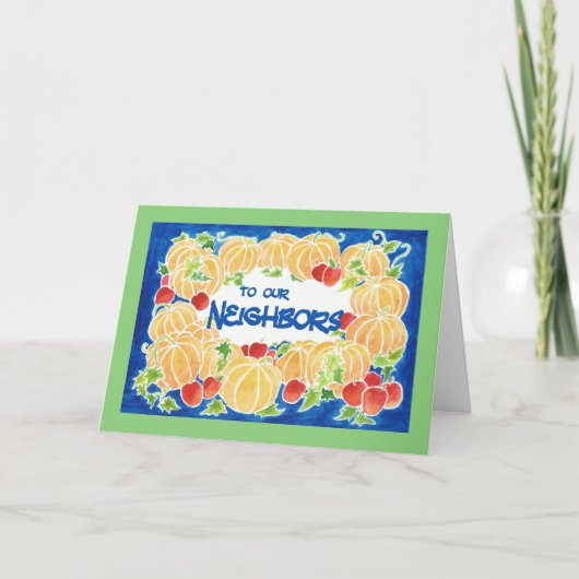Thanksgiving Pompoenen Kaart voor Buren (Voorkant)