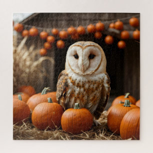 Thanksgiving pompoenen oogst schuur uil legpuzzel