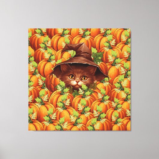 THANKSGIVING POMPOENEN SCHATTIGEE KAT CANVAS AFDRUK (Voorkant)
