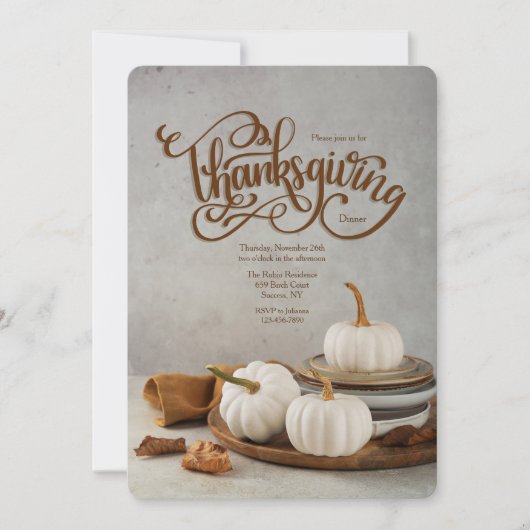 Thanksgiving pompoenen uitnodiging (Voorkant)