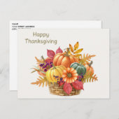 Thanksgiving pompoenmandje Briefkaart (Voorkant / Achterkant)