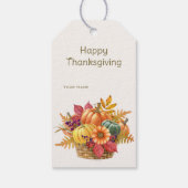Thanksgiving Pompoenmandje Gift Label Cadeaulabel (Achterkant)