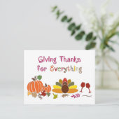 Thanksgiving Postcard Feestdagenkaart (Staand voorkant)