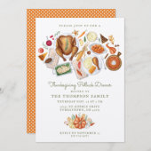 Thanksgiving Potluck diner uitnodiging (Voorkant / Achterkant)