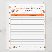 Thanksgiving Potluck Inscrivez-Vous À La Feuille D (Devant)