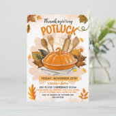 Thanksgiving Potluck Invitation Kaart (Staand voorkant)