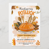 Thanksgiving Potluck Invitation Kaart (Voorkant / Achterkant)
