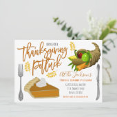 Thanksgiving Potluck Invitation Kaart (Staand voorkant)