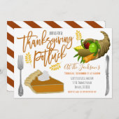 Thanksgiving Potluck Invitation Kaart (Voorkant / Achterkant)